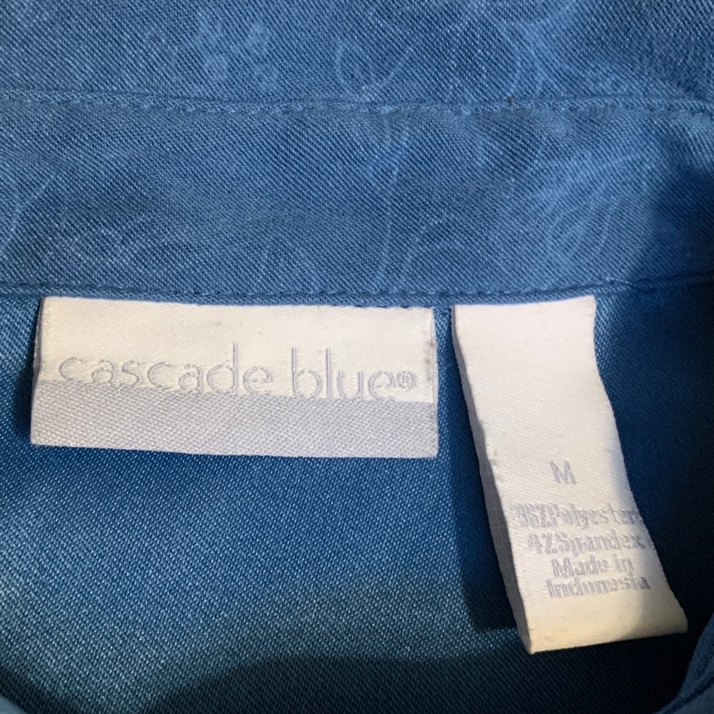 Cascade Blue Long Sleeve Button-Up Shirt - Picture 5 of 7